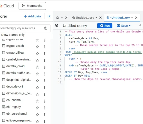 Google BigQuery Dashboard