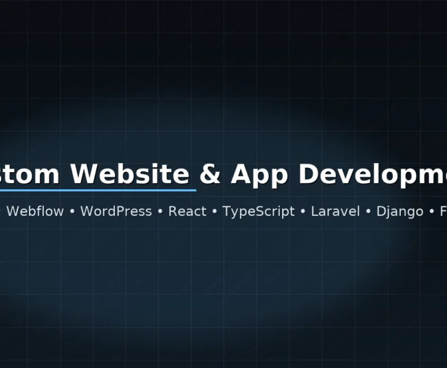 custom website and applicationo development dfw tx