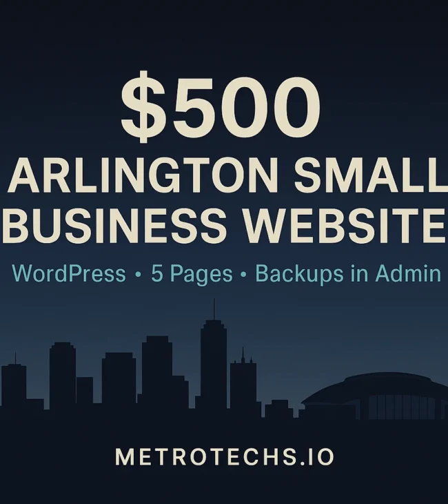 arlington tx small business website design